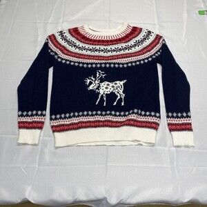 Tommy Hilfiger Fair Isle Reindeer Holiday Crew Neck Sweater! Size small!